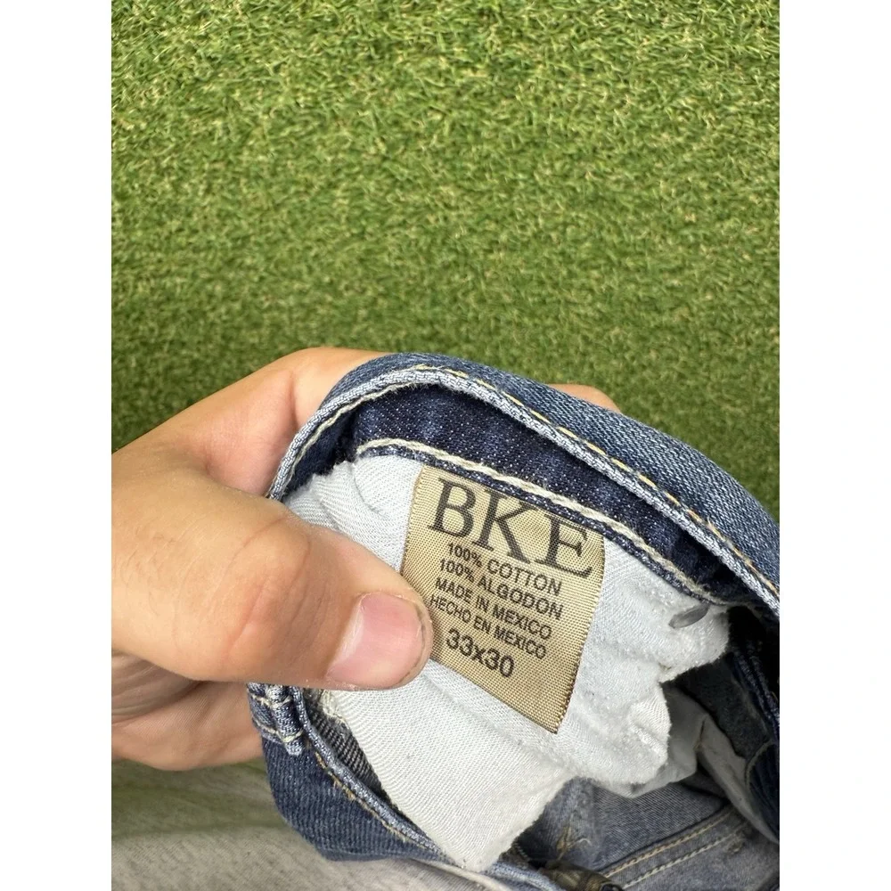 BKE Jeans Mens 33 33x28 Tyler Boot Leg Dark Wash Buckle Stretch Denim Y2K Casual